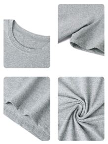 3pcs/Set Boys Teen Casual Print Round Neck Short Sleeve T-Shirts, Summer Student Fashion Tops - Multi Colors, Wear Our Comfortable And Stylish Children's T-Shirts To Explore The World! - Grey - View 9