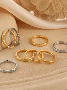 1pc Minimalist 925 Sterling Silver Simple Band Ring, Elegant Jewelry Gift For Women, Girls Birthday Party - Style 2 - View 8