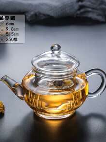 Heat Resistant Glass Teapot With Filter & Pumpkin-Shaped Handle, Thickened Glass Tea Pot For Home Use