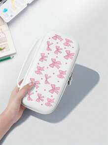 1pc Pink Bow & Heart Pattern Protective Case, Compatible With New Switch2 (2025)/Switch NS/Switch OLED/Lite, Compatible With Switch/Switch 2 Game Console Accessories, Full Set Including Storage Case, Card Slot Base, Best Gift Compatible With Switch Players