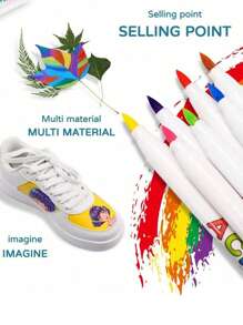 GuangNa 1 Set Pink Colored Acrylic Pigment Marker Pen, Soft Pen Tip Marker Pen, Stackable Colors, Suitable For Rock Paintings, Canvases, Wood, Stone, Ceramics, Glass, Fabrics, DIY Handicrafts, And Artistic Supplies Back To School - Multicolor - View 9