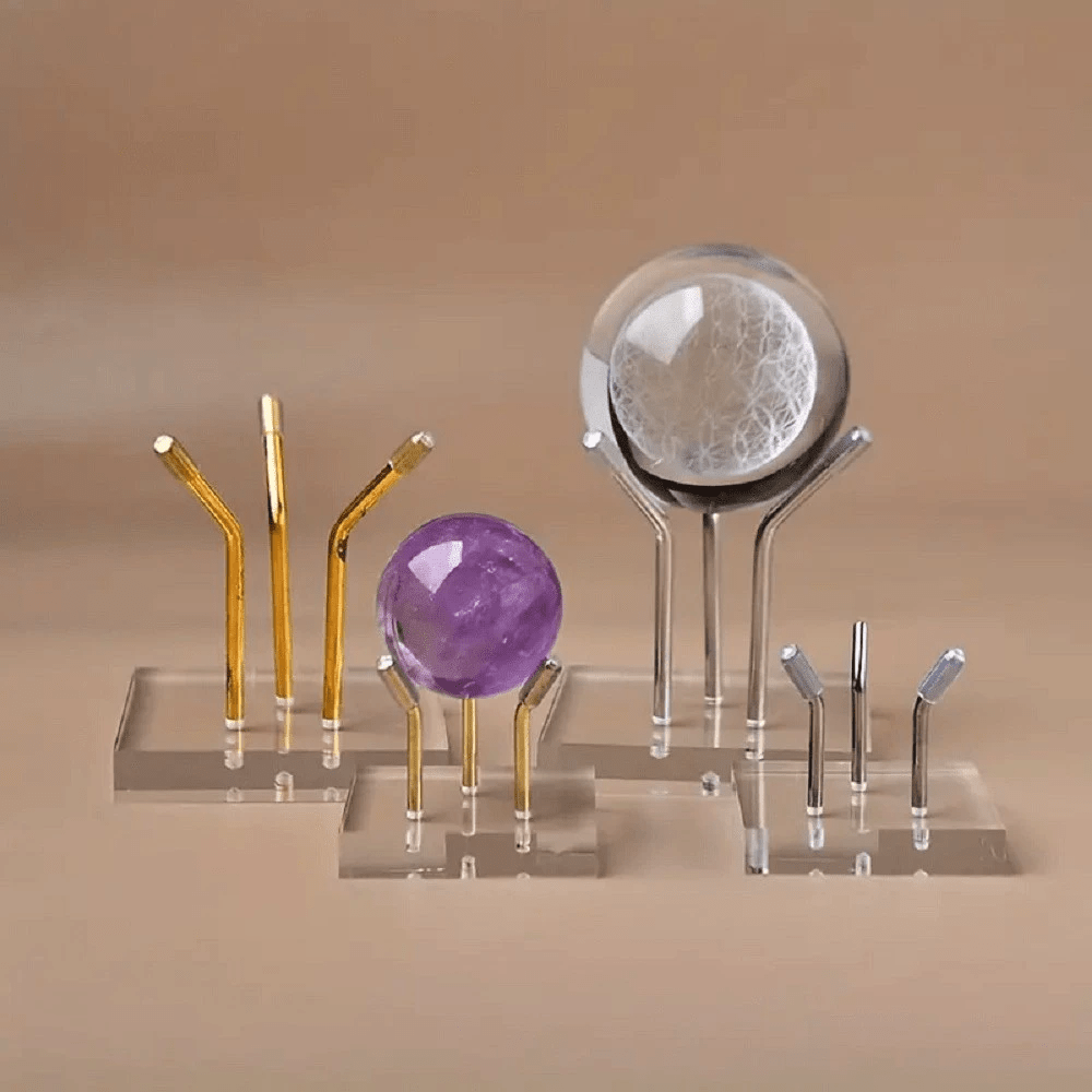 Crystal Clear Acrylic Display Stand, Multi Angles To Support Various Spheres, Perfect For Displaying Your High-Quality Collectibles, For Birthday Graduation Mother's Day Gift