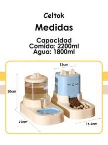 CT2167 1 Conjunto De Dispensador Agua/Comida Para Mascota - Amarillo - Ver 5