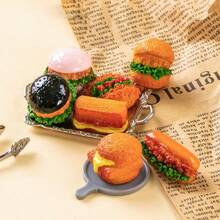 1/5/10pcs Mini Hamburger Fake Food, Realistic Hamburger, Mini Panini Hamburger Fake Food, Resin Crafts, Miniature Decorations, Artificial Food, Resin Figurine, Decorative Accessories, Dollhouse Toys, Photography Props, Dollhouse Accessories School Supplies,Back To School