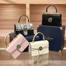 Multicolor Snakeskin Pattern Handbag – Chic &Evening Bag For Ladies Colorful Snakeskin Purse - Black - View 9