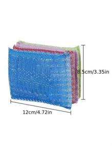 Four-Packing, Kitchen Dishwashing Sponge, Pot Brush Artifact, Household Double-Sided Cleaning Sponge Wipe, Scrubbing Pad, Kitchen Scrubbing Sponge, Cleaning Supplies, Cleaning Tools, Back-To-School Supplies