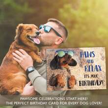 1Pc Paws And Relax Dachshund Birthday Card – Funny Dog-Themed Greeting Card With Relaxing Beach Vibes For Animal Lovers And Special Celebrations