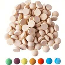 50 Wooden Beads Set Semi-Circle Semi-Sphere Semi-Circle, DIY Craft Material, Wooden Semi-Sphere Beads