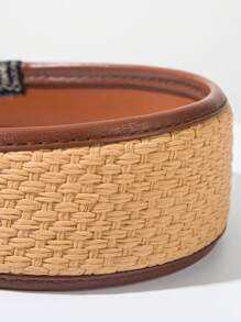 1pc 2025 New Vintage Leather Woven Wide Headband For Women, High-End Daily Versatile High Crown Head Hoop Hair Accessory