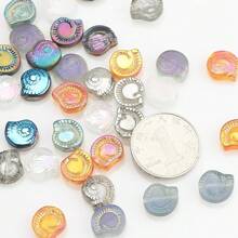 30 stuks 12mm glazen slakkenkralen met middengat, platte geregen kralen, zeeslakkenkralen voor doe-het-zelf sieraden maken, knutselaccessoires, damesarmband, telefoonketting, sleutelhanger, autohanger, aquariumdecoratie