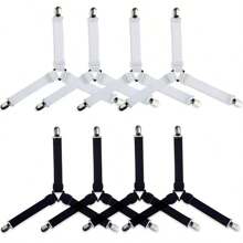 4 pièces de fixations élastiques ajustables pour draps/couettes/couvertures, pinces de fixation extensibles de forme triangulaire pour draps, housses de matelas, coussins de canapé, pinces pour couette, pinces métalliques