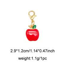 2/16Pcs Enamel Fruit Charm Alloy With Lobster Clasp Necklace Pendant Bracelet Keychain Jewelry DIY Hair Accessory Shoes Purse Bag Hanging Decoration