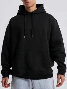 Blusa de frio Canguru Masculino liso - Flanelado - Casual perfeito para o dia a dia - 100% algodão - Malha 30.1