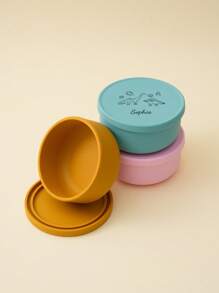 1pc Customized Silicone Baby Bowl, Feeding Training Tableware, Personalized Infant Food Storage - Multicolor - View 5