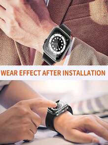 3 Confezioni 3 IN 1 Pellicola in Vetro Temperato, Custodia Rigida in PC, Compatibile con Apple Watch Series 11 10 9 8 7 6 5 4, 40mm/41mm/42mm/44mm/45mm/46mm/49mm, Compatibile con Protezione Schermo , Protezione Frontale, Per Donne e Uomini, Ultra Sottile, Trasparente/Trasparente/Trasparente