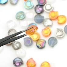 30 stuks 12mm glazen slakkenkralen met middengat, platte geregen kralen, zeeslakkenkralen voor doe-het-zelf sieraden maken, knutselaccessoires, damesarmband, telefoonketting, sleutelhanger, autohanger, aquariumdecoratie