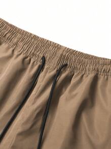 Tween Boy Spring, Autumn & Summer Casual Drawstring Cargo Pants, Fashion & Commuting Style - Khaki - View 4