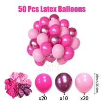 100 Stück/Set Prinzessin Hochhackenschuh Make-up Thema rosa & silberne Ballon Girlande Bogen Set, inklusive Hochhackenschuhe, Lippenstift, Lippen, Herz Folienballons, dunkelpink & silberne Prinzessinnen Themen Ballons, geeignet für Make-up Thema, Geburtstags Party Dekoration, Hochzeit, Junggesellinnen-Abschied, Jubiläum, Abschlussfeier Deko