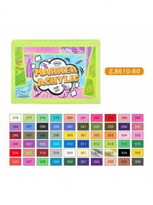 GuangNa 1 Set Pink Colored Acrylic Pigment Marker Pen, Soft Pen Tip Marker Pen, Stackable Colors, Suitable For Rock Paintings, Canvases, Wood, Stone, Ceramics, Glass, Fabrics, DIY Handicrafts, And Artistic Supplies Back To School - Multicolor - View 10