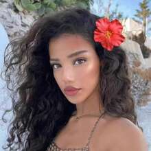 1/4个夏威夷花朵发夹，优雅波西米亚风格，完美适用于假日海滩派对，夏季女孩热带花朵发饰节日礼物爪夹发夹发卡 - 彩色 - 查看 2