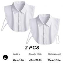 2 件假领子，可拆卸假领，男士半衬衫，仿假领子，男士，流行配饰。