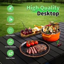 Ultra Compact Aluminum Folding Camping Table - Lightweight Roll-Up Portable Beach Table With Large Storage And Carry Bag - For Outdoor Cooking, Picnic, Camp, Boat, Travel, Backyard, Party, BBQ, Patio