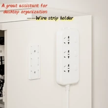 1pc/2pcs/3pcs/5pcs Cable Power Strip Holder Clip, Acrylic Adhesive Stick-On, Heavy Duty, For Organizing Office Desk, Bedside Cabinet, Tabletop - White 35mm*93mm - View 7