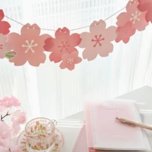 2 pezzi di bandierine decorative a ghirlanda con fiori di ciliegio primaverili - decorazioni per feste di compleanno da appendere