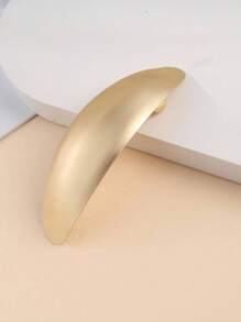 1件金色女士椭圆形装饰时尚法式发夹，适合日常休闲佩戴，金色头饰，女士发饰 - 金色 - 查看 7