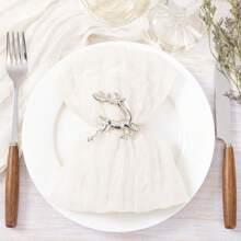 1 Set Table Runner + 12 Napkins, Gray Green Cheese Cloth Table Cloth And Napkins Set, 13 Ft Bohemian Gauze Cheese Cloth Table Runner With 12 Napkins (50*50cm), Rustic Pleated Table Cloth And Napkins, Suitable For Wedding Birthday Party Table Decor