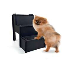 Black Pet Ladder In 4MM MDF For Pets 3 Steps With Black Non-Slip Carpet - Black - View 1