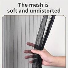 1 pezzo zanzariera porta fatta a mano nera, tenda a rete in fibra di vetro a righe moderne con chiusura magnetica, antizanzare e ventilata, resistente ai graffi degli animali domestici, installazione senza foratura, adatta per soggiorno, cucina, balcone, per protezione della privacy e decorazione della casa - Multicolore - Visualizzare 10