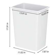 35 Quart Plastic Trash Can, Under Canbinet Waste Bin, 9-Gallons Slim Trash Can For Kitchen Bedroom Office Bathroom Under Sink White 1 Pack - Multicolor - View 6