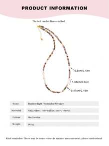 VE 1 pièce Collier en argent sterling S925 avec émeraude naturelle, présentant une émeraude, des nœuds en cristal de roche et bambou & perle. Riches couleurs et design innovant. L'émeraude symbolise la richesse et la bonne fortune, le cristal de roche représente la pureté et l'énergie positive, la perle implique la noblesse et l'intégralité. Couleur du bijou distribuée au hasard