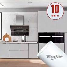 White Decorative Adhesive Wallpaper Roll 5mx45cm Wrapping Refrigerator Furniture