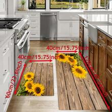 1pc Sunflower Pattern Printed Anti-Slip Silica Gel Kitchen Carpet, 3D Print Rectangular, Suitable For Living Room, Bedroom, Hallway, Bathroom, Laundry Room - Polyester Carpet, Indoor And Outdoor Home Decor - FUCFD142 - View 11