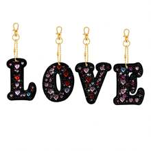 Diamond Painting Keychain Kit, Diamond Art Keychain, Diamond Painting Kit For Children, Bag Keychain Ornament, 5D Double-Sided Dot Diamond Butterfly And Heart Keychain, Suitable For Kids And Adults, DIY Craft