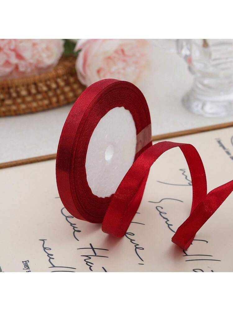1 Roll / 5 Rolls / 10 Rolls Of 1cm/0.6cm Wide Polyester Satin Ribbons, Bows Decor For Wedding, DIY, Crafts, Floristry, Baking Packaging