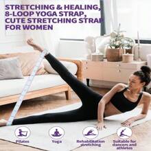 1 Stück Fitnessgurt, 8-Ring elastisches Yoga Dehnband, Pilates Dehnband, elastisches Fitnessband, Beindehnband, Übungs-Dehnwiderstandsband, lateinamerikanisches elastisches Yoga Dehnwiderstandsband, geeignet für Tanz, Gymnastik, Fitness, Yoga
