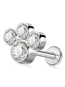 1 pieza Anillo para el labio con gota de agua con rhinestone, joyería para perforaciones en la oreja, Ashley Maduro Medusa, material hipoalergénico de acero inoxidable 316L, diseño de espalda plana con rosca interna, apto para uso diario, fiesta, cita, regalo para novia, amigas, estudiantes, madres - Multicolor - Ver 16