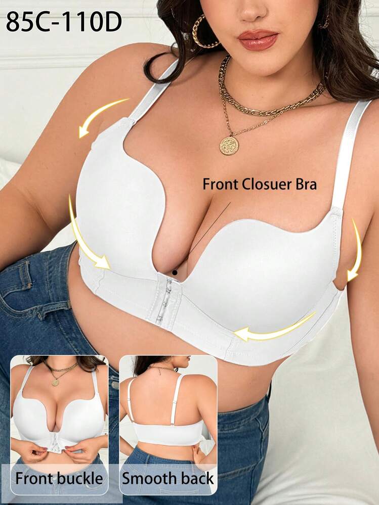 プラスサイズ 女性用ファッション フロントホック式スチールブラ