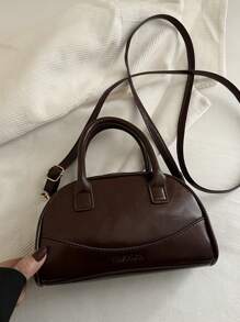 Korean Style Patchwork Letter Design Fashionable Shoulder Bag, Casual Crossbody Bag, 2025 Spring Season Small Boxy Handbag