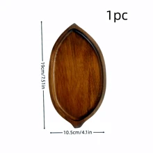 1pc Wooden Leaf Shaped Art Tray, Bathroom Storage, Dessert Display, Restaurant Decor, Holiday & Birthday Party Cake Stand