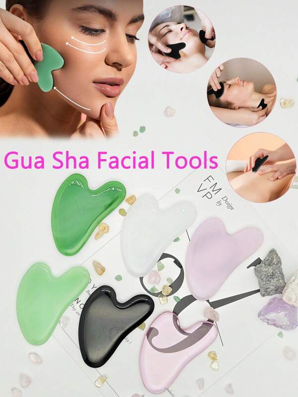 1 pezzo Utensile per massaggio facciale Gua Sha per la cura della pelle, il relax e la riduzione del gonfiore, strumento per la cura della pelle, regalo per l'auto-cura per uomini e donne
