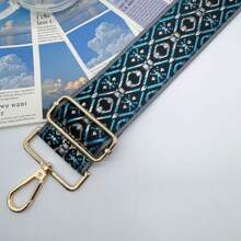 5cm Wide Adjustable Replacement Shoulder Strap Shoulder Bag Strap Boho Flower Floral - Blue - View 5