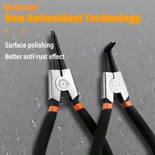 4-Piece Snap Ring Pliers Set – 7" Heavy Duty Internal & External Circlip Tool Kit With Straight & Bent Tips (5/64") + Storage Bag - 13 Inches - View 5