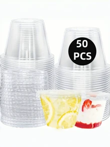 10/50/100pcs 9oz Clear Plastic Ice Cream Cups - Leak-Proof, Ideal For Desserts, Cakes, Cupcakes | Perfect For Parties And Events | Stackable And Easy To Transport, Food Storage For Events | Transparent Design | Leak-Proof, Ice Cream Party Decor
