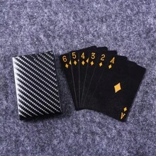 Schwarze Spielkarten, wasserfeste Spielkarten & flexible Pokerkarten mit Box, toll für Partys, Alltag/Weihnachtsgeschenk, grüne Spielkarten