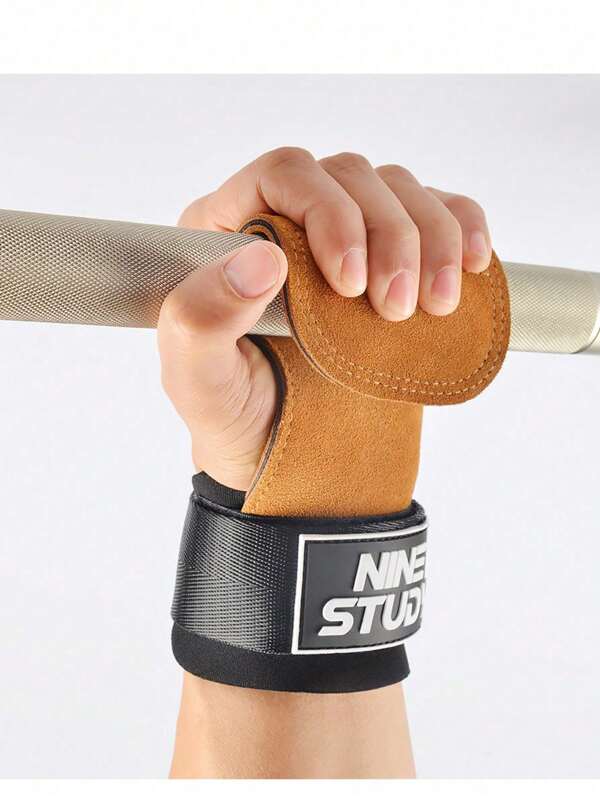 1 Pair 3-Layer Thickened Cowhide Power Lifting Straps Gloves, Grip Strength Training Gloves For Pull-Up, Unisex, Anti-Slip, Wrist Support, Made Of Premium Leather Gym Accessories, Sport, Gym, Home Exercise, Women's Gym Gloves, Boxing Gloves, Gym Gloves, Gym Gloves, Men's Gym Gloves