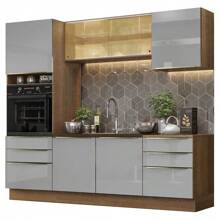 Madesa Complete Integral Cabinet 240cm Lux Rustic/Gray 02 - Brown and Grey - View 2